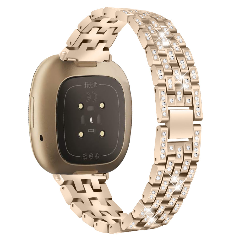 For Fitbit Versa 4 Sense 2 Rhinestones Decor Zinc Alloy Strap Replacement Smartwatch Band For Fitbit Versa 4 Sense 2 Rhinestones Decor Zinc Alloy Strap Replacement Smartwatch Band